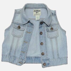 OshKosh B'gosh Unisex Blue Wash Denim Vest PO